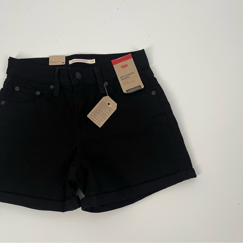 Levi's Mid-Length Shorts Mid Rise Black Denim Shorts 26 - Picture 5 of 11